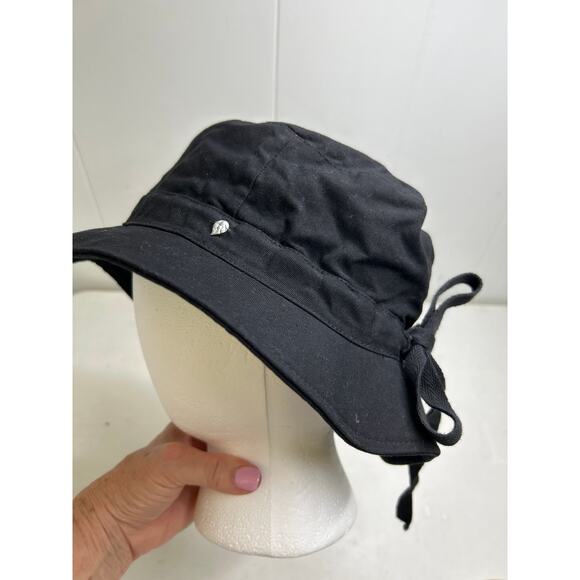 Helen Kaminski Frankie Bucket Hat in black with Tie - Picture 3 of 7